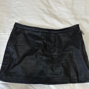 Joie Black Leather Mini Skirt 12